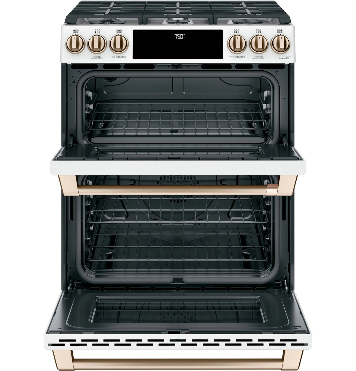 Cafe CGS750P4MW2 Café 30" Smart Slide-in, Front-control, Gas Double-oven Range With Convection Matte White