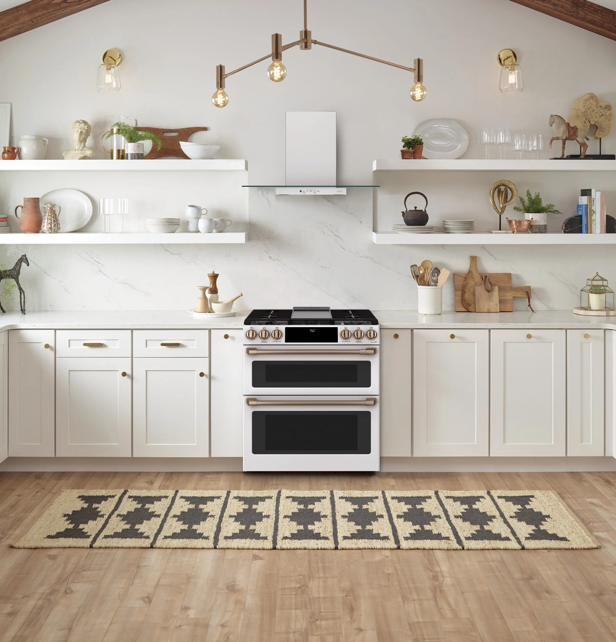 Cafe CGS750P4MW2 Café 30" Smart Slide-in, Front-control, Gas Double-oven Range With Convection Matte White