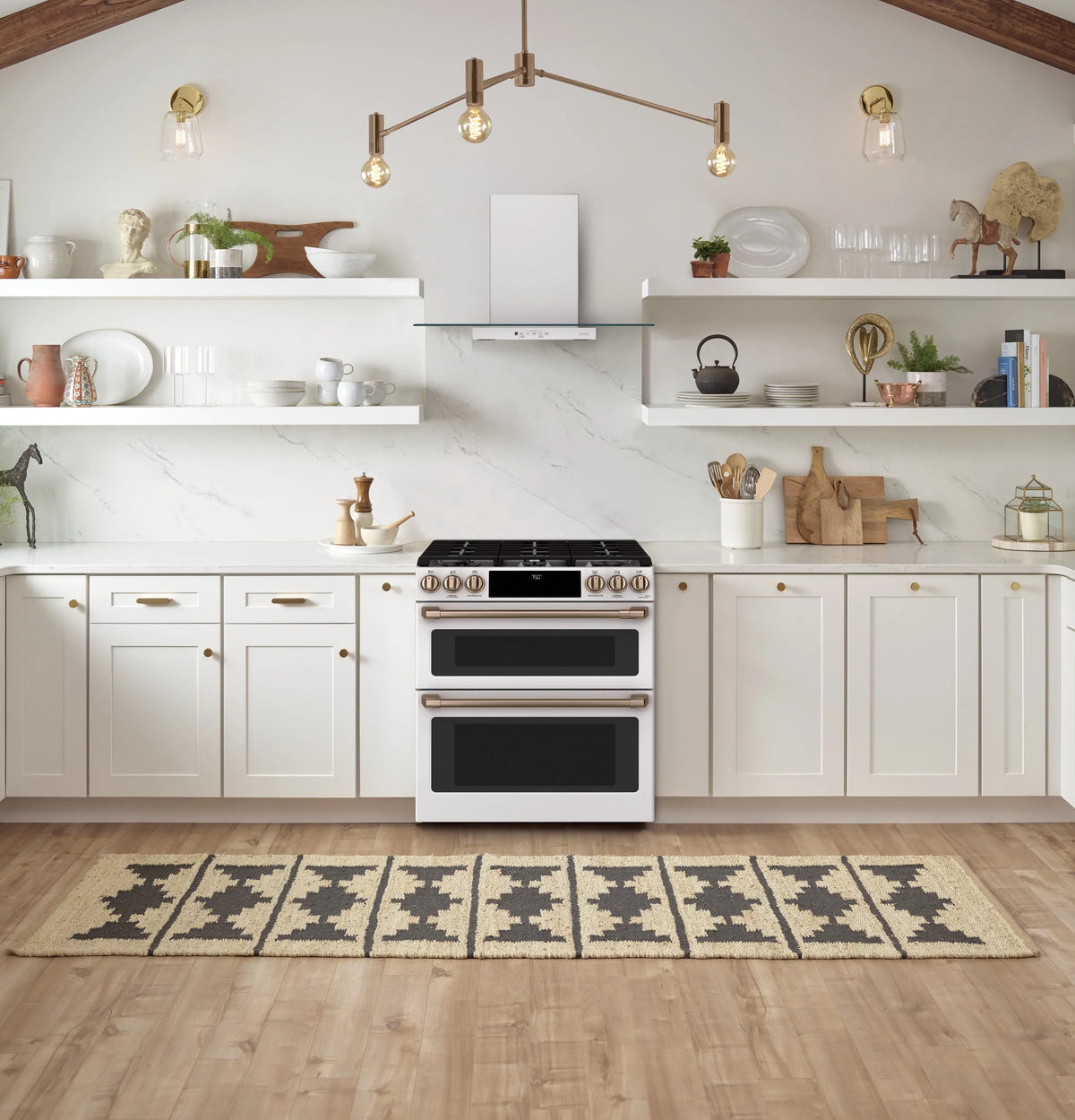 Cafe CGS750P4MW2 Café 30" Smart Slide-in, Front-control, Gas Double-oven Range With Convection Matte White