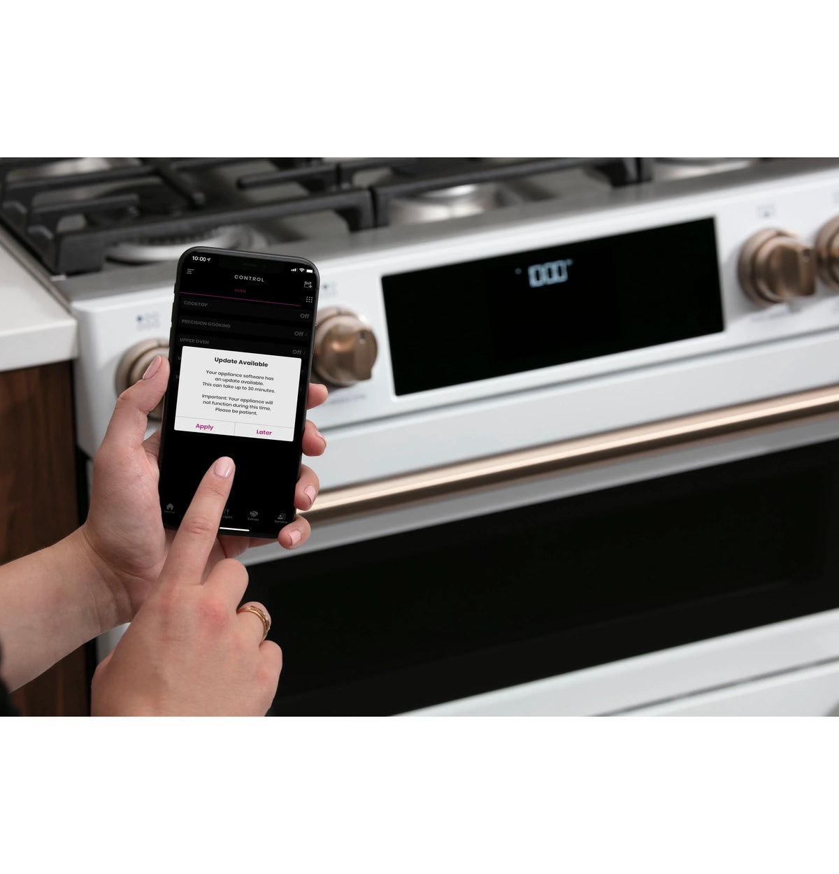 Cafe CGS750P4MW2 Café 30" Smart Slide-in, Front-control, Gas Double-oven Range With Convection Matte White