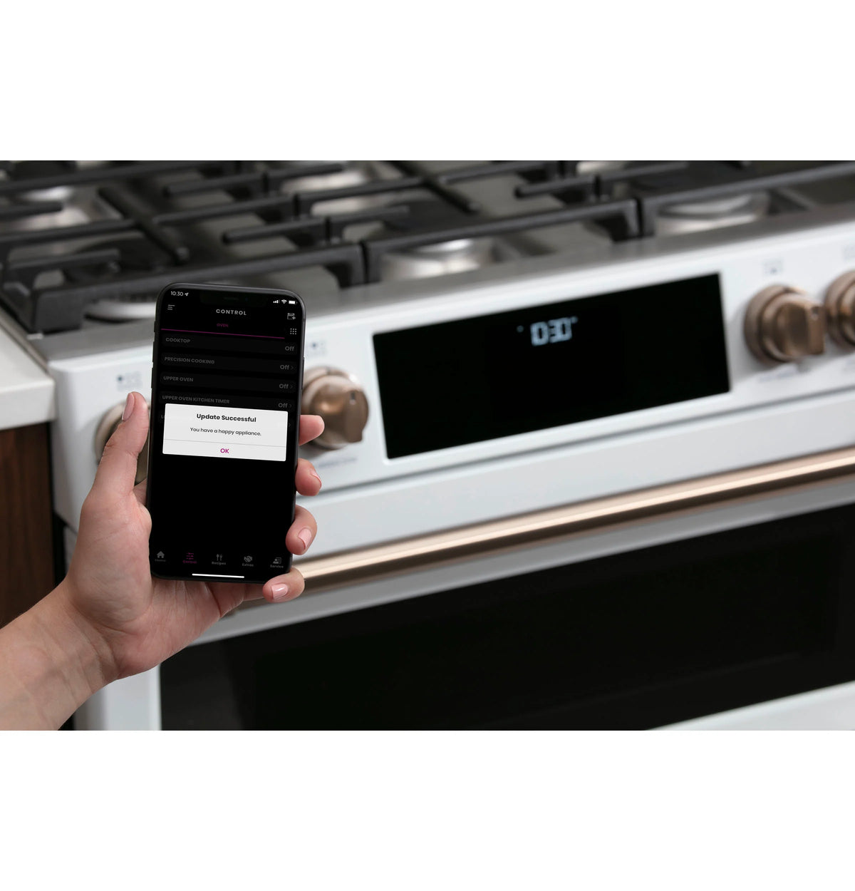 Cafe CGS750P4MW2 Café 30" Smart Slide-in, Front-control, Gas Double-oven Range With Convection Matte White