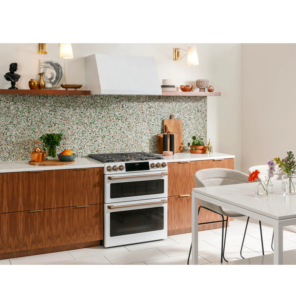 Cafe CGS750P4MW2 Café 30" Smart Slide-in, Front-control, Gas Double-oven Range With Convection Matte White