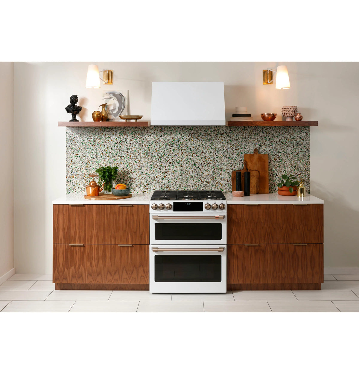 Cafe CGS750P4MW2 Café 30" Smart Slide-in, Front-control, Gas Double-oven Range With Convection Matte White