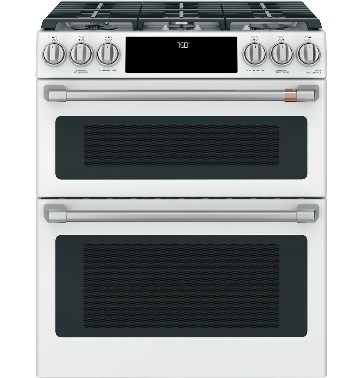 Cafe CGS750P4MW2 Café 30" Smart Slide-in, Front-control, Gas Double-oven Range With Convection Matte White