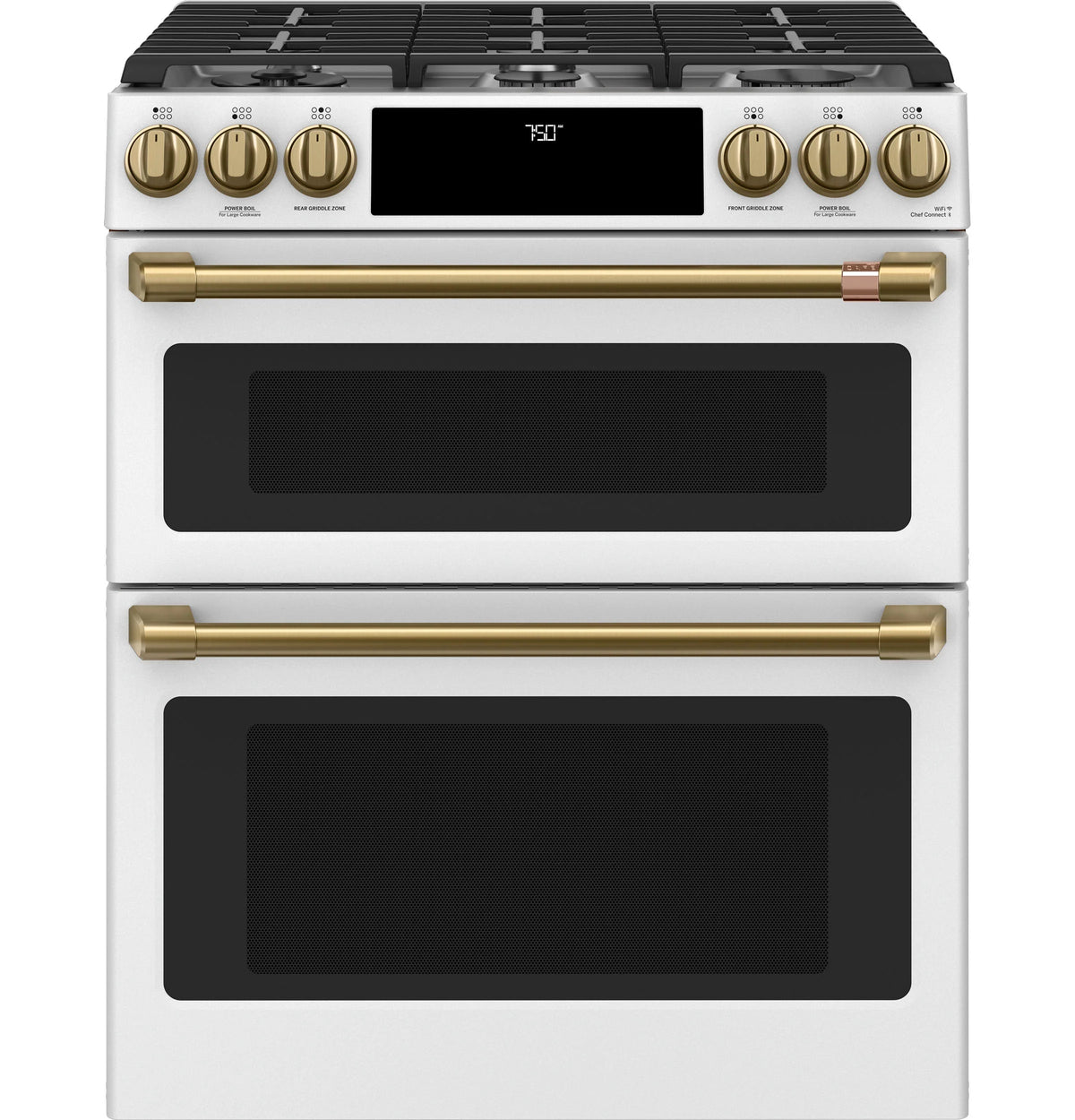 Cafe CGS750P4MW2 Café 30" Smart Slide-in, Front-control, Gas Double-oven Range With Convection Matte White
