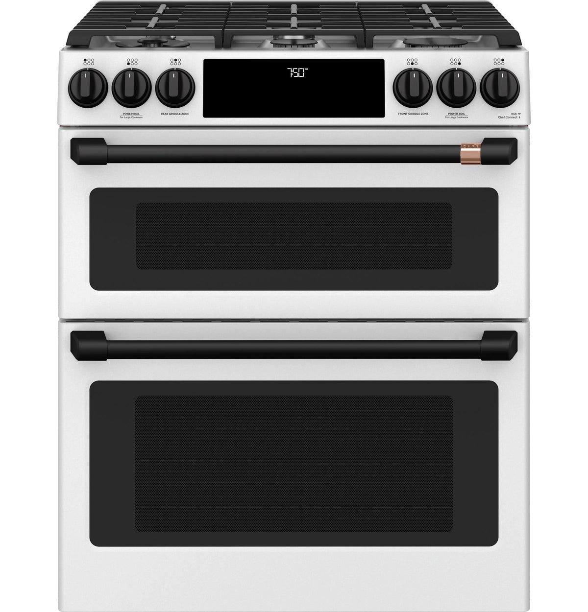 Cafe CGS750P4MW2 Café 30" Smart Slide-in, Front-control, Gas Double-oven Range With Convection Matte White