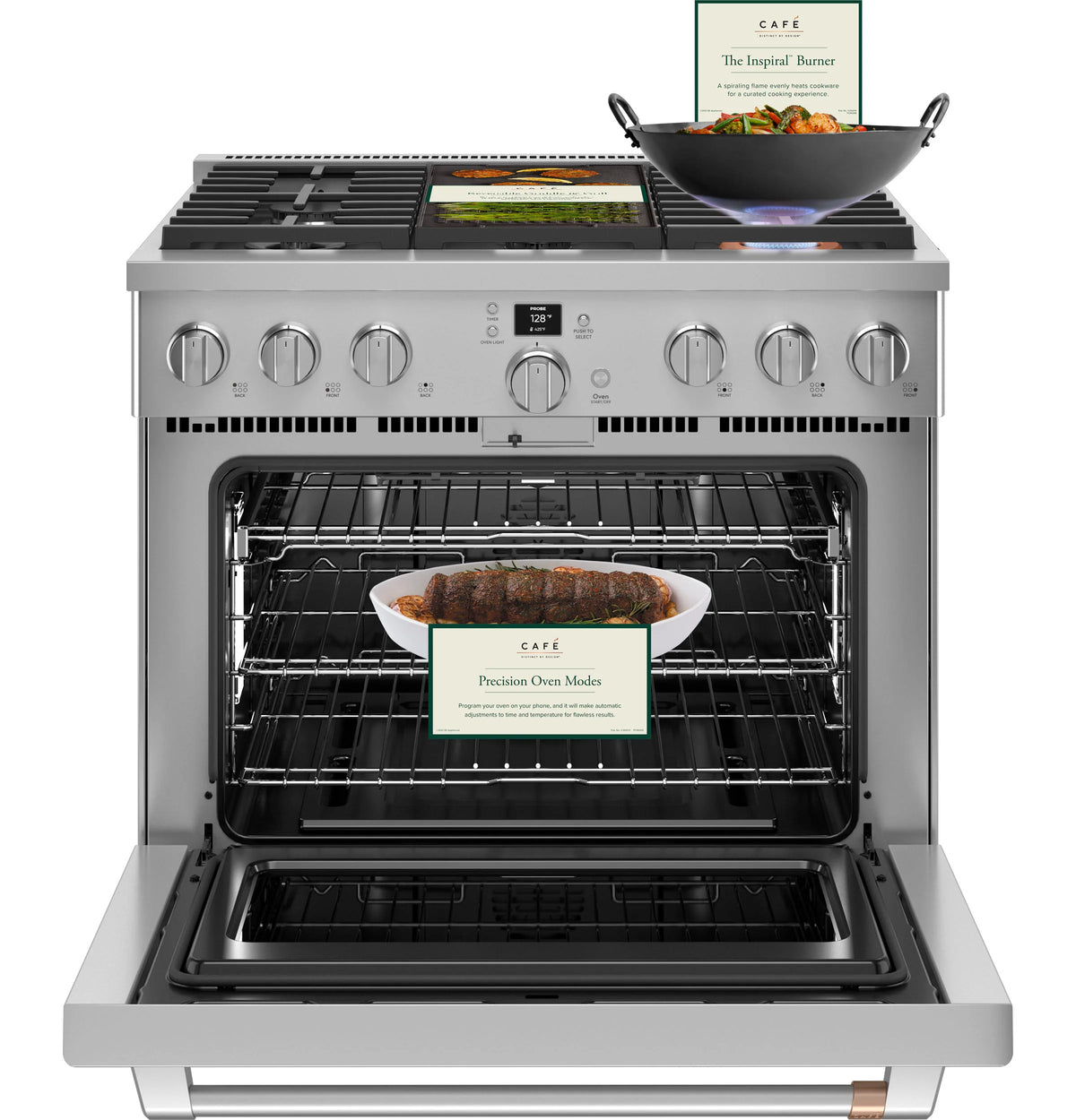 Cafe CGY366P2TS1 Café 36" Smart All-gas Commercial-style Range With 6 Burners (natural Gas) Stainless Steel