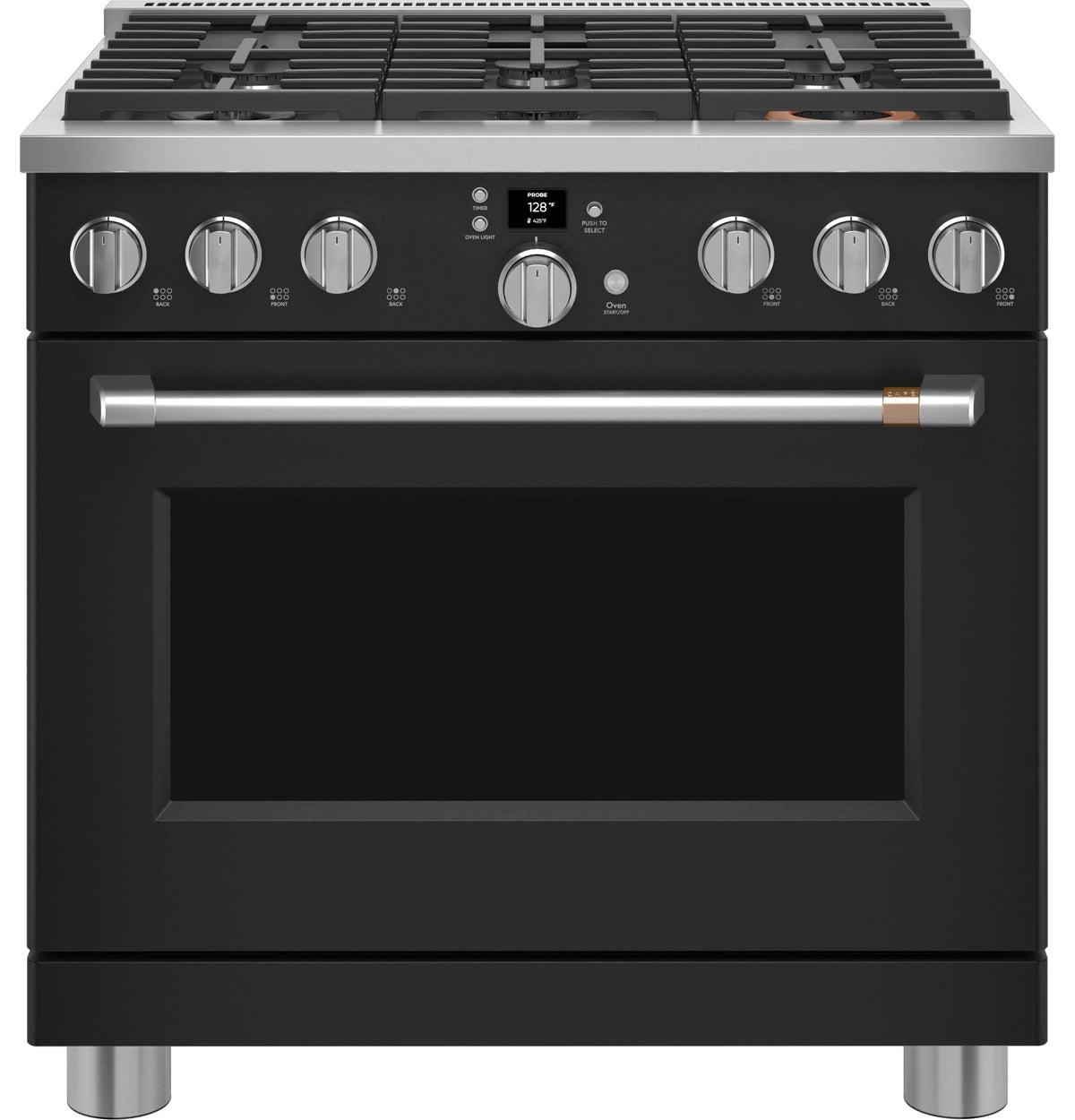 Cafe CGY366P3TD1 Café 36" Smart All-gas Commercial-style Range With 6 Burners (natural Gas) Matte Black