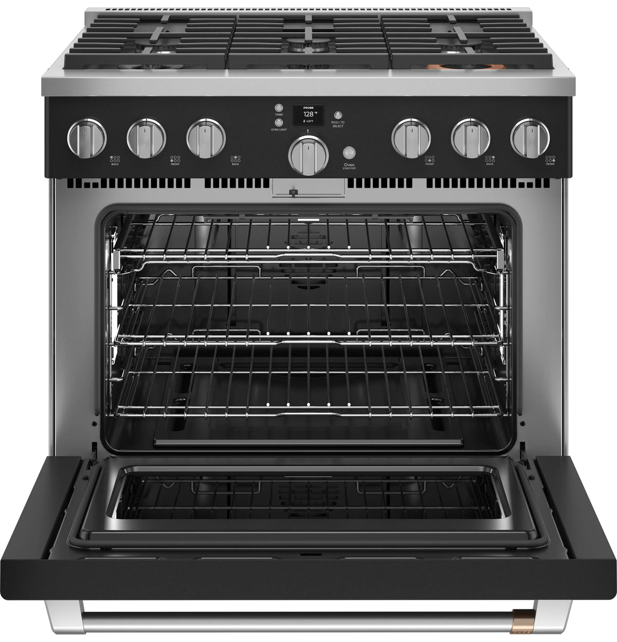 Cafe CGY366P3TD1 Café 36" Smart All-gas Commercial-style Range With 6 Burners (natural Gas) Matte Black