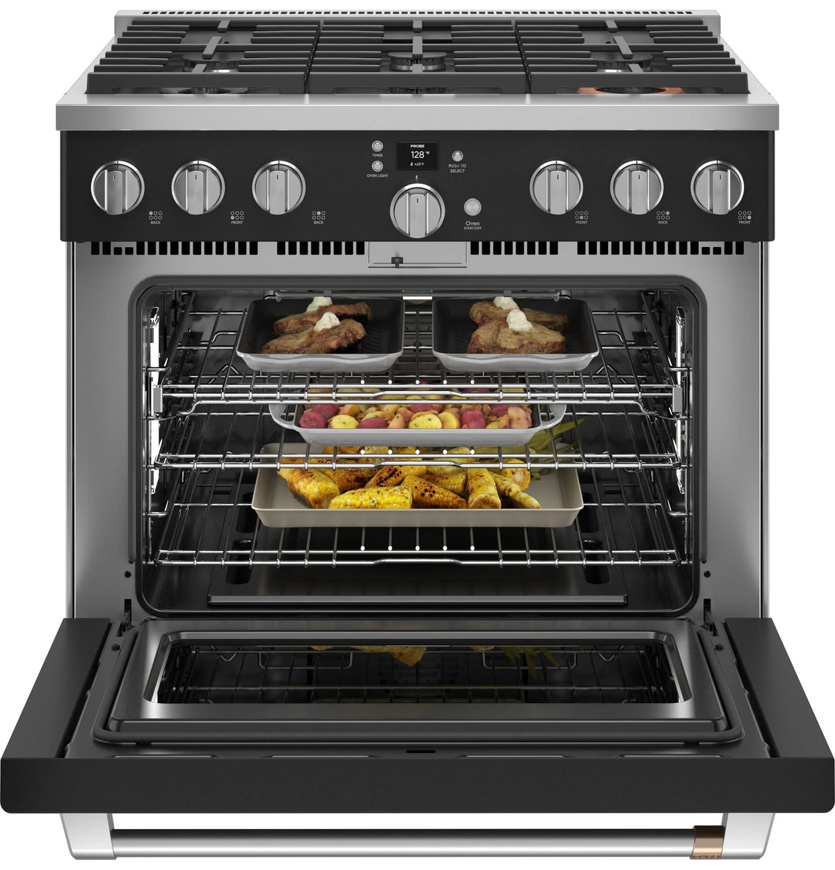 Cafe CGY366P3TD1 Café 36" Smart All-gas Commercial-style Range With 6 Burners (natural Gas) Matte Black
