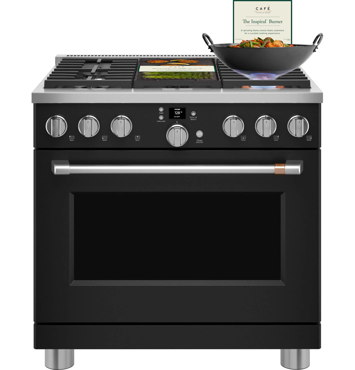 Cafe CGY366P3TD1 Café 36" Smart All-gas Commercial-style Range With 6 Burners (natural Gas) Matte Black