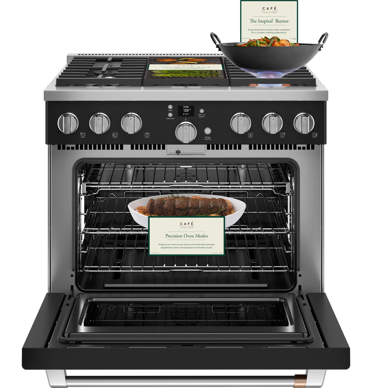 Cafe CGY366P3TD1 Café 36" Smart All-gas Commercial-style Range With 6 Burners (natural Gas) Matte Black