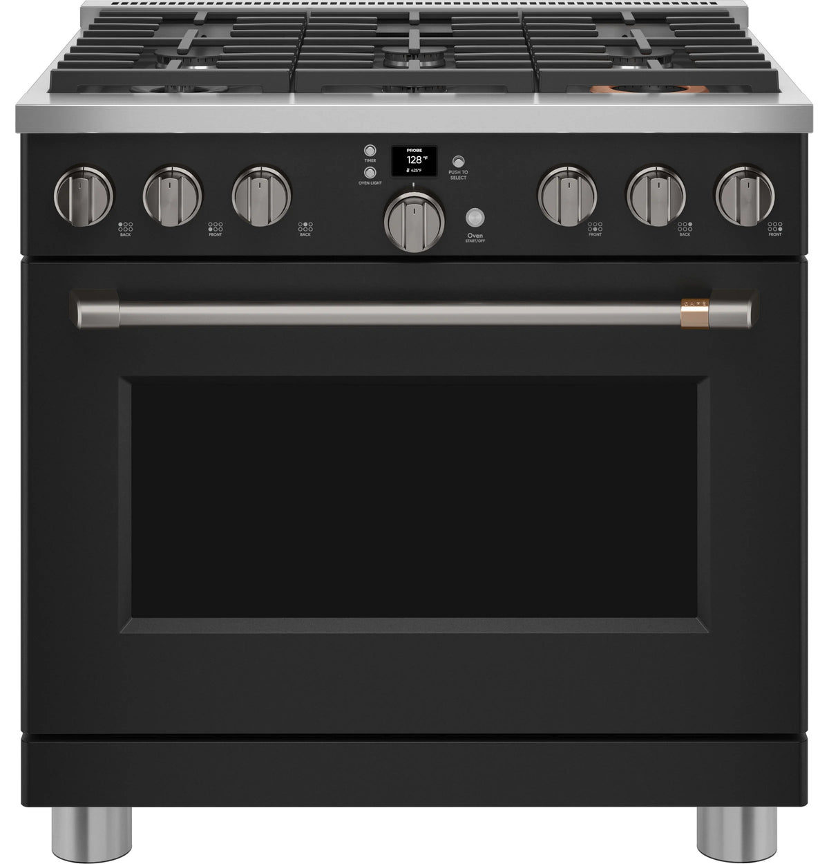 Cafe CGY366P3TD1 Café 36" Smart All-gas Commercial-style Range With 6 Burners (natural Gas) Matte Black