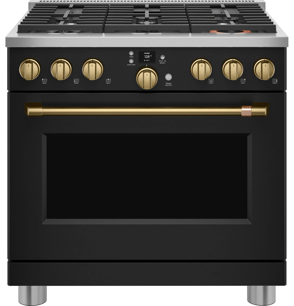 Cafe CGY366P3TD1 Café 36" Smart All-gas Commercial-style Range With 6 Burners (natural Gas) Matte Black