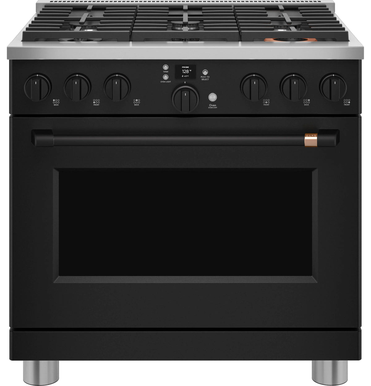 Cafe CGY366P3TD1 Café 36" Smart All-gas Commercial-style Range With 6 Burners (natural Gas) Matte Black