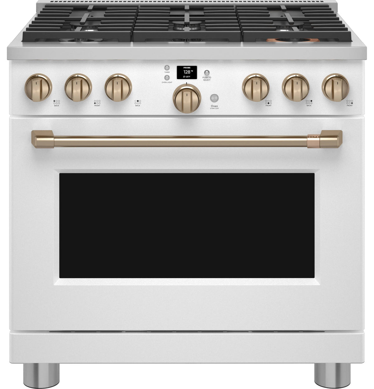 Cafe CGY366P4TW2 Café 36" Smart All-gas Commercial-style Range With 6 Burners (natural Gas) Matte White