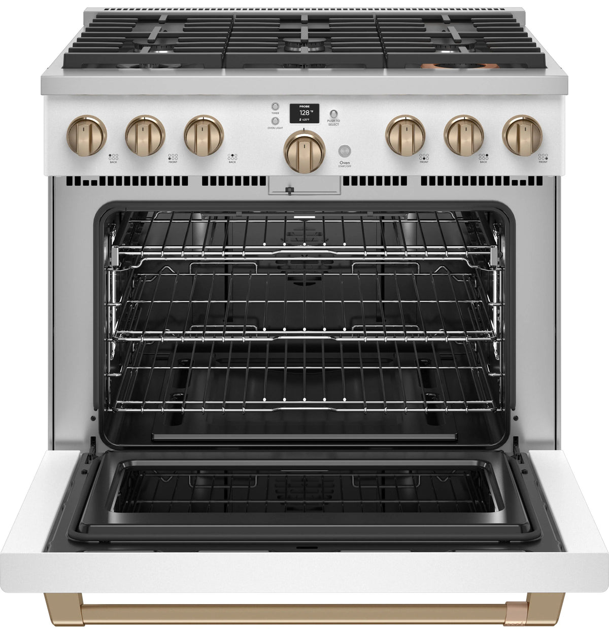 Cafe CGY366P4TW2 Café 36" Smart All-gas Commercial-style Range With 6 Burners (natural Gas) Matte White