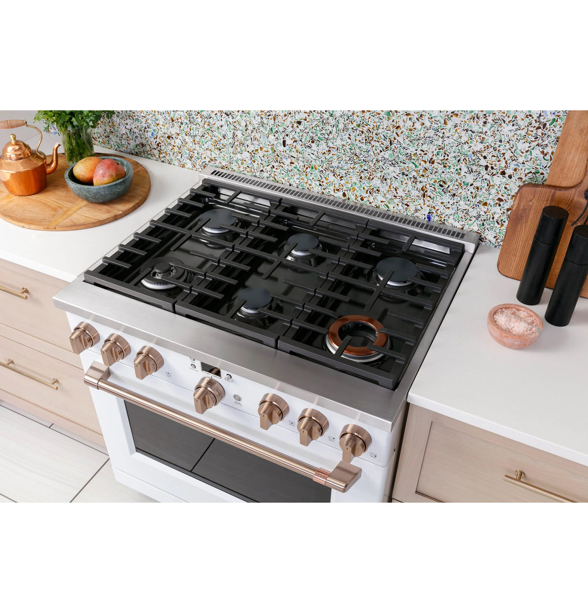 Cafe CGY366P4TW2 Café 36" Smart All-gas Commercial-style Range With 6 Burners (natural Gas) Matte White