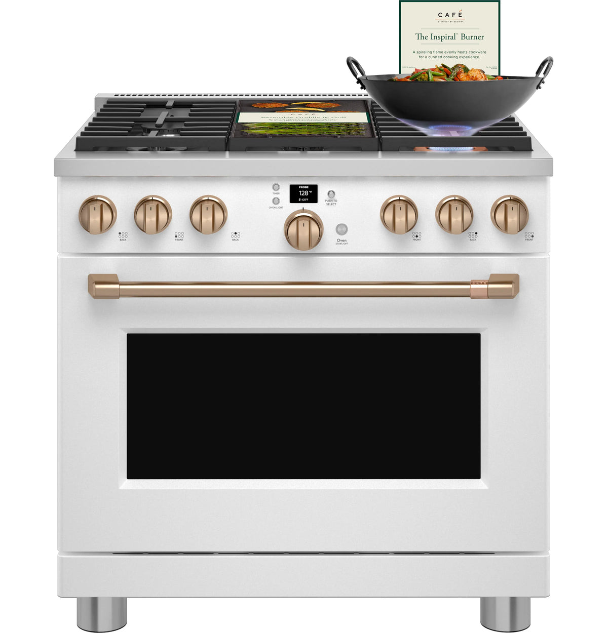 Cafe CGY366P4TW2 Café 36" Smart All-gas Commercial-style Range With 6 Burners (natural Gas) Matte White