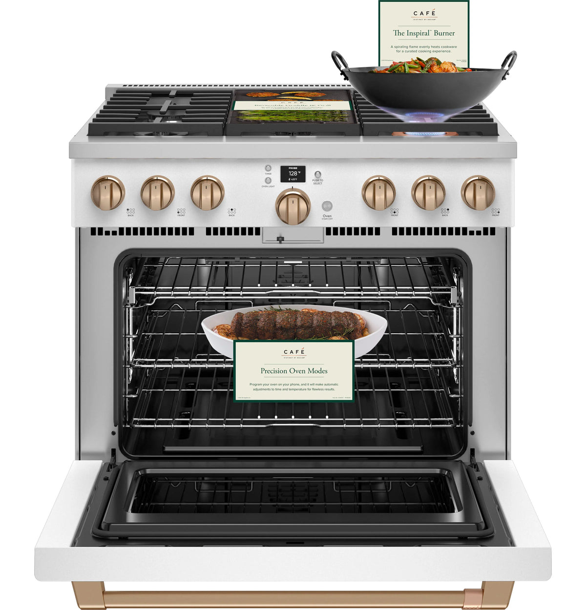 Cafe CGY366P4TW2 Café 36" Smart All-gas Commercial-style Range With 6 Burners (natural Gas) Matte White