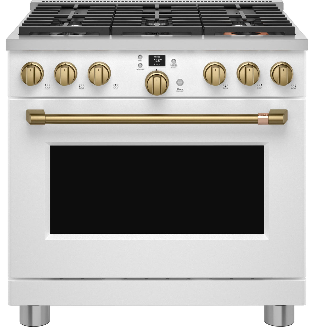 Cafe CGY366P4TW2 Café 36" Smart All-gas Commercial-style Range With 6 Burners (natural Gas) Matte White