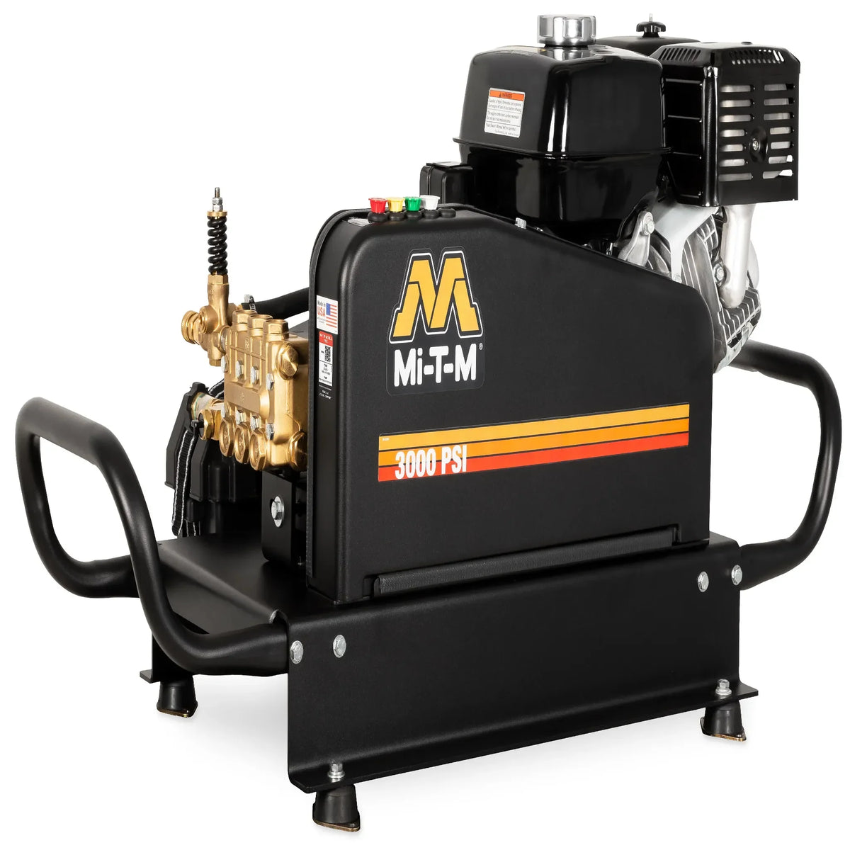 Mi-T-M Truck Mount pressure washer CTM-3005-H6G0M - shown with optional CX-0127 electric start and CX-0128 battery tray
