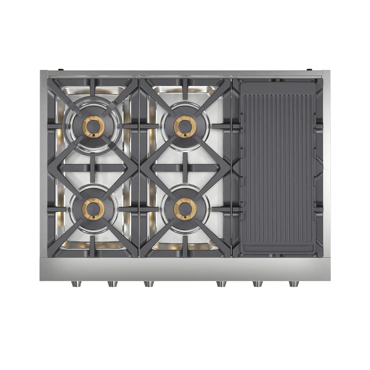 Forno 3-Piece Appliance Package - 36-Inch Spezia Gas Rangetop, French Door Wall Oven & Microwave Oven in Stainless Steel