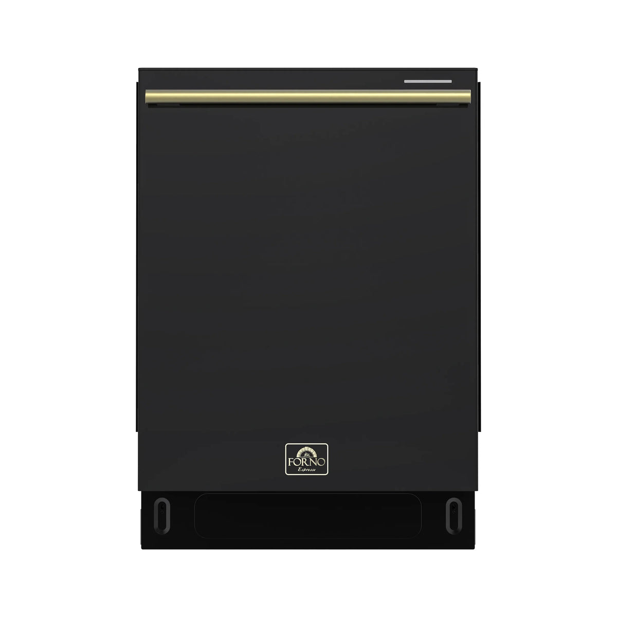 Forno Stella 24-Inch Built-in Dishwasher in Black with Antique Brass Handle, Tall Tub, Top Touch Control, Quiet 44 dBA, Soil-Sensing Capable, NSF & ENERGY STAR (FDWBI8010-24BLK)