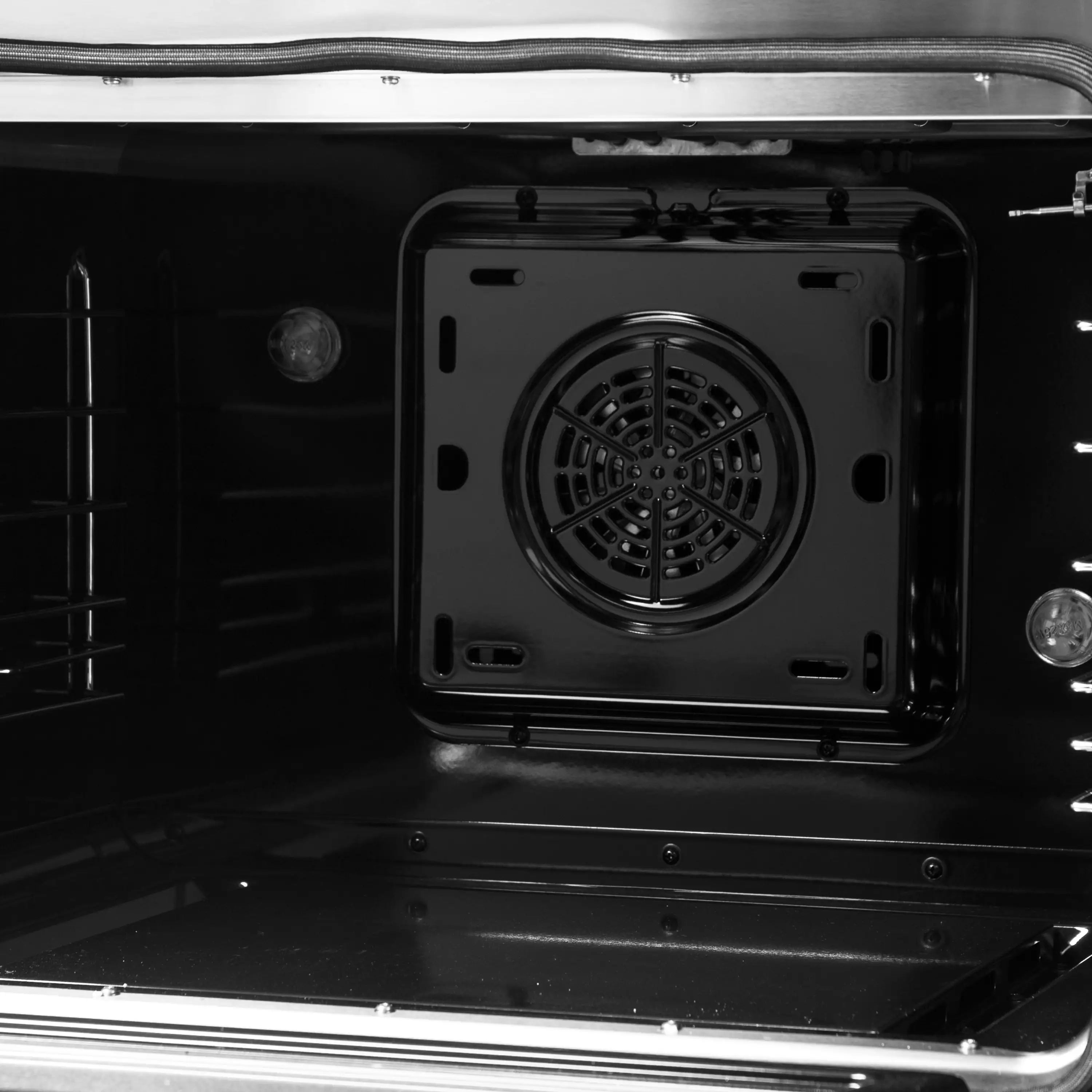Forno Galiano 48-Inch Dual Fuel Range with 8 Burners and 6.58 Cu. Ft. Electric Convection Oven in Black with Antique Brass Trim (FFSGS6156-48BLK)