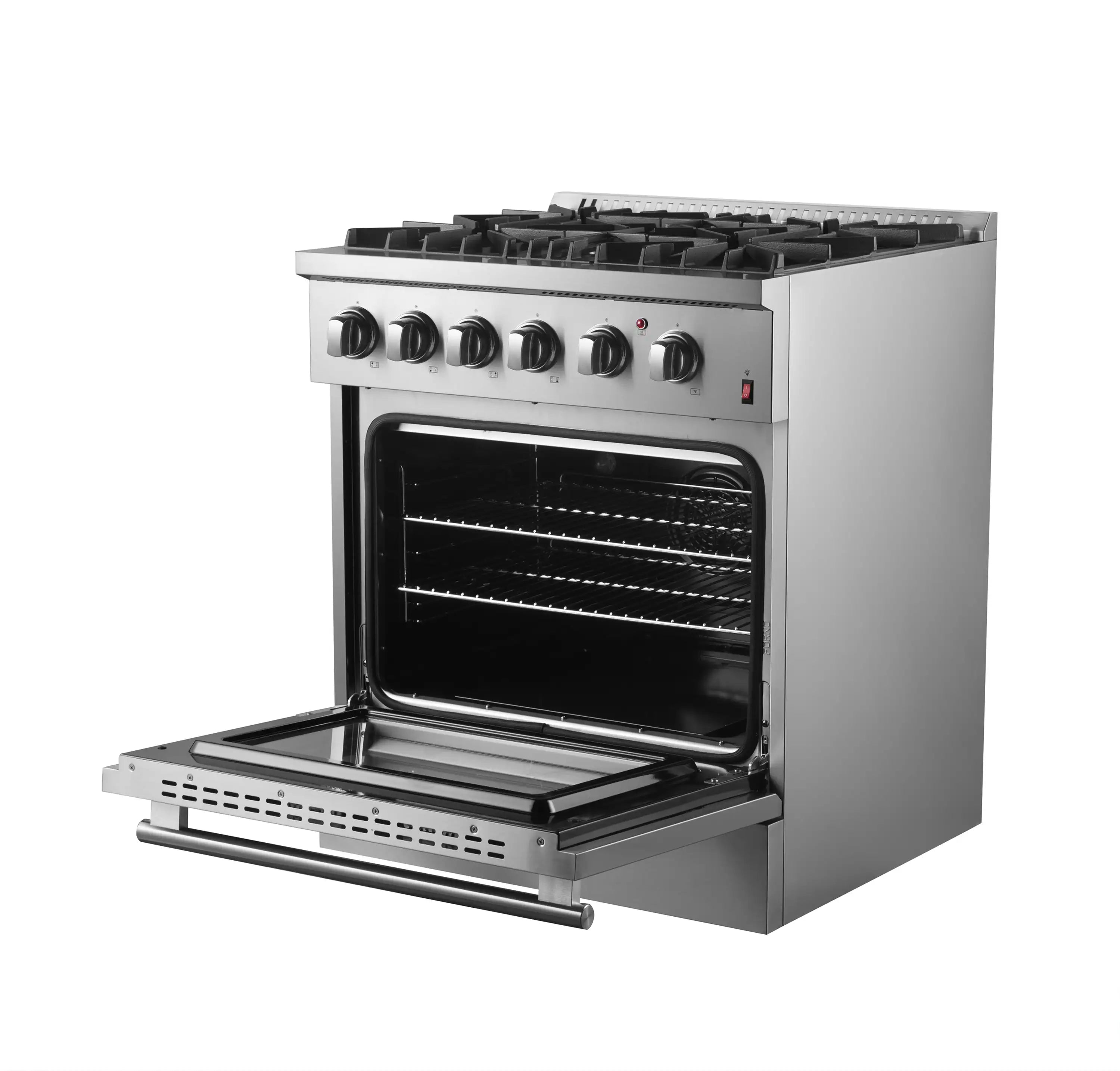 Forno Marco 30-inch Dual Fuel Range with 4 Burners and 4.32 cu.ft. Oven in Stainless Steel (FFSGS6197-30)