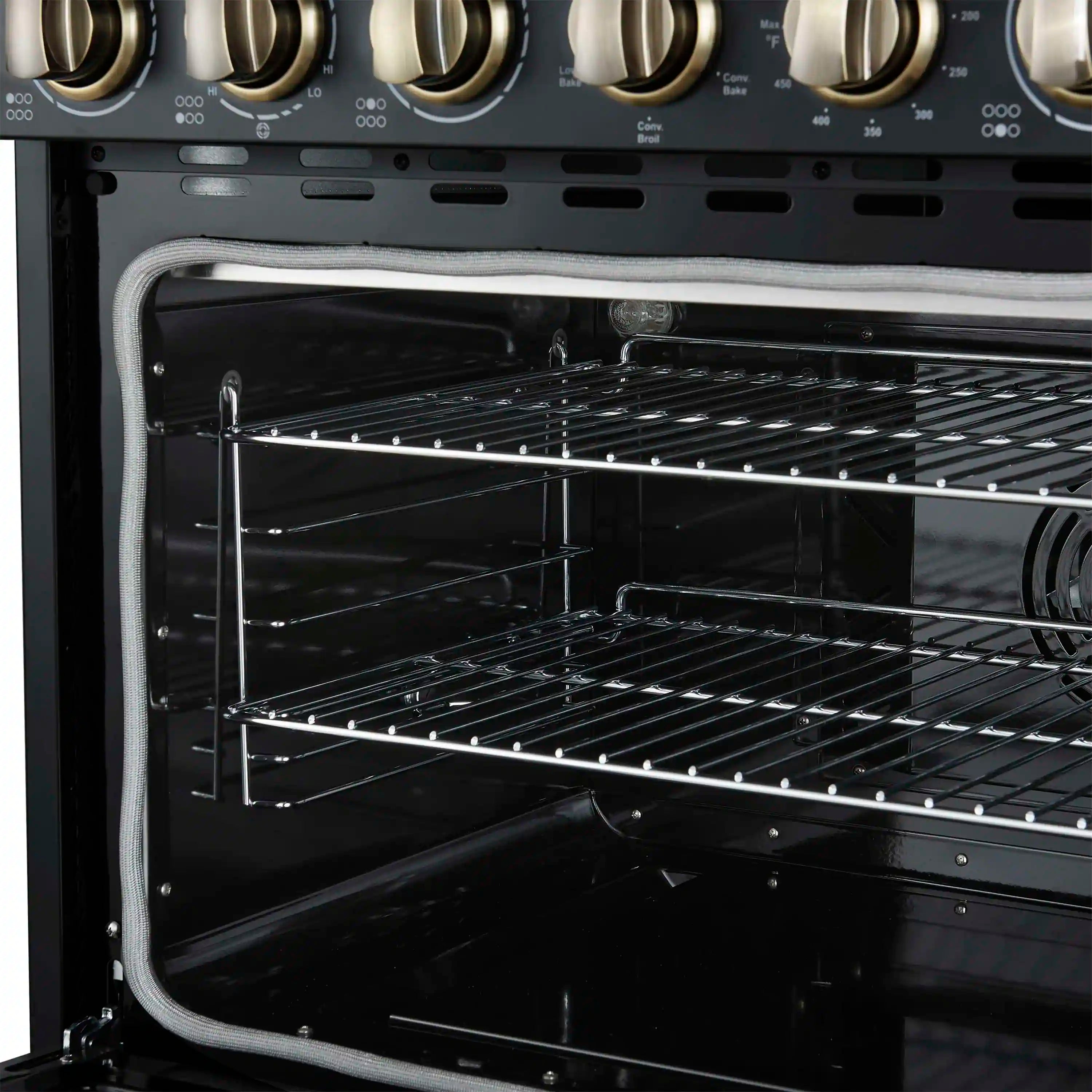 Forno Paolo 36-Inch Freestanding Electric Range with 5.44 Cu.Ft True Convection Oven in Black (FFSEL6011-36BLK)