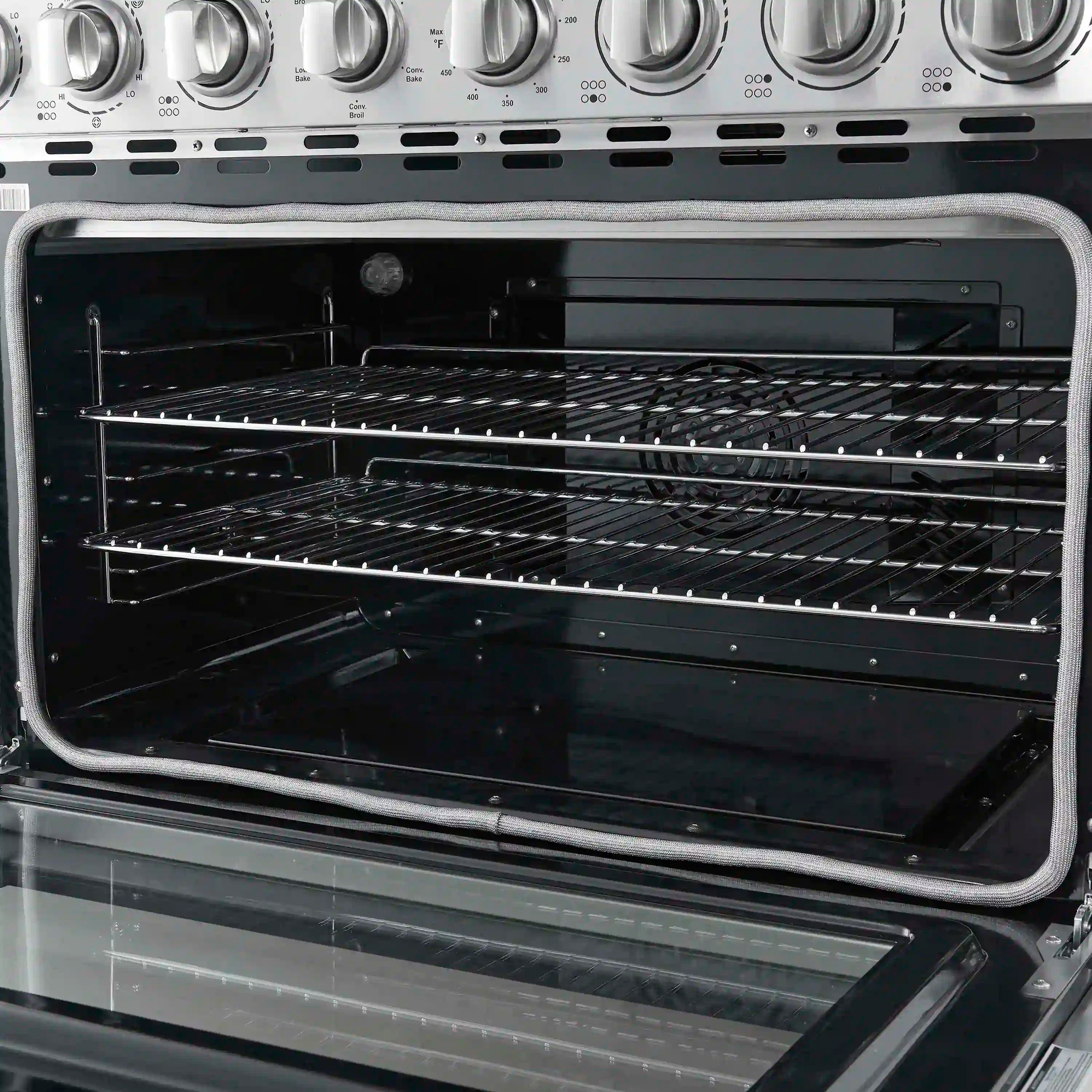 Forno Paolo 36-Inch Freestanding Electric Range with 5.44 Cu.Ft True Convection Oven in Stainless Steel (FFSEL6011-36)