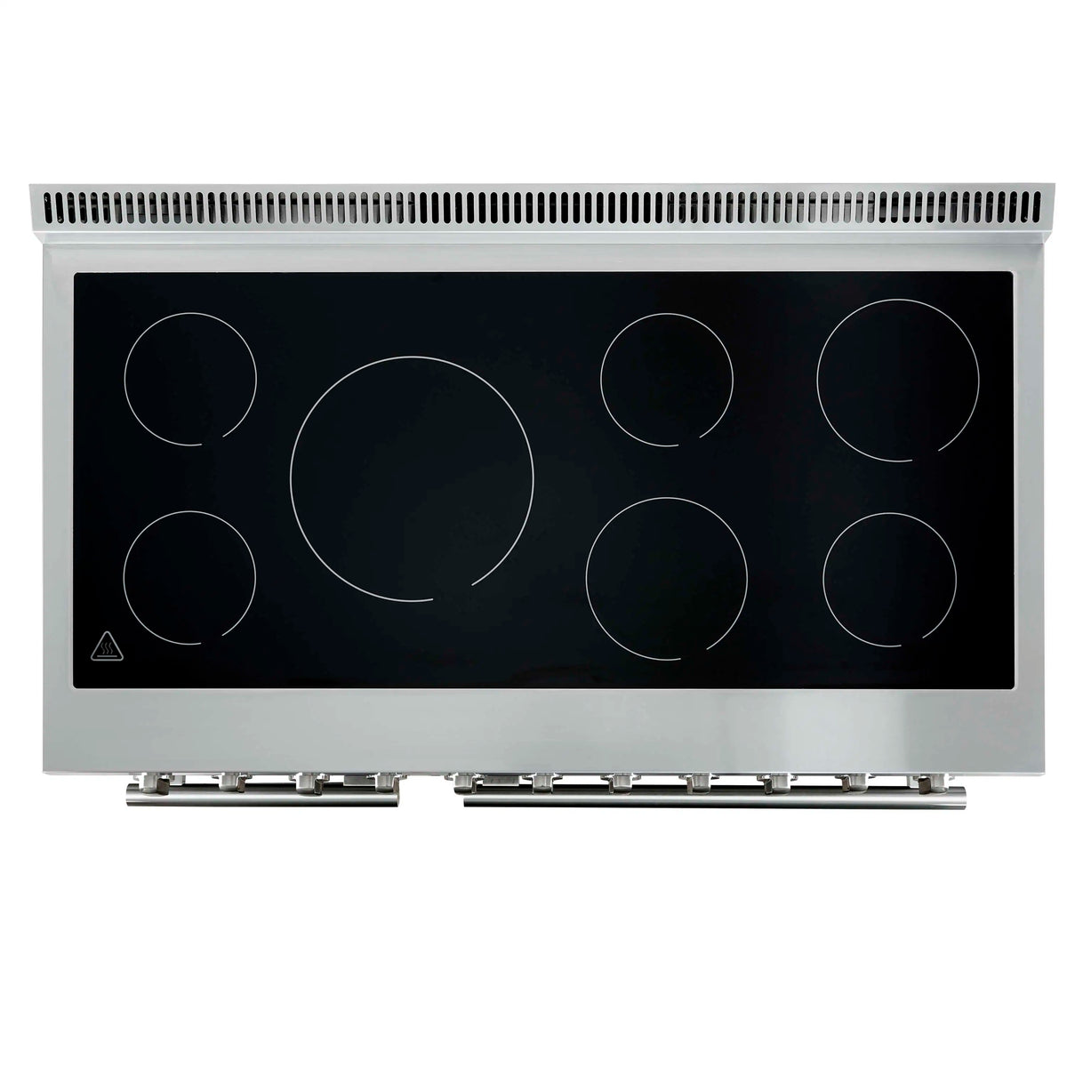 Forno 5-Piece Appliance Package - 48-Inch Electric Range, Wall Mount Range Hood, 36-Inch Refrigerator, Dishwasher, and 30-Inch Microwave Drawer in Stainless Steel