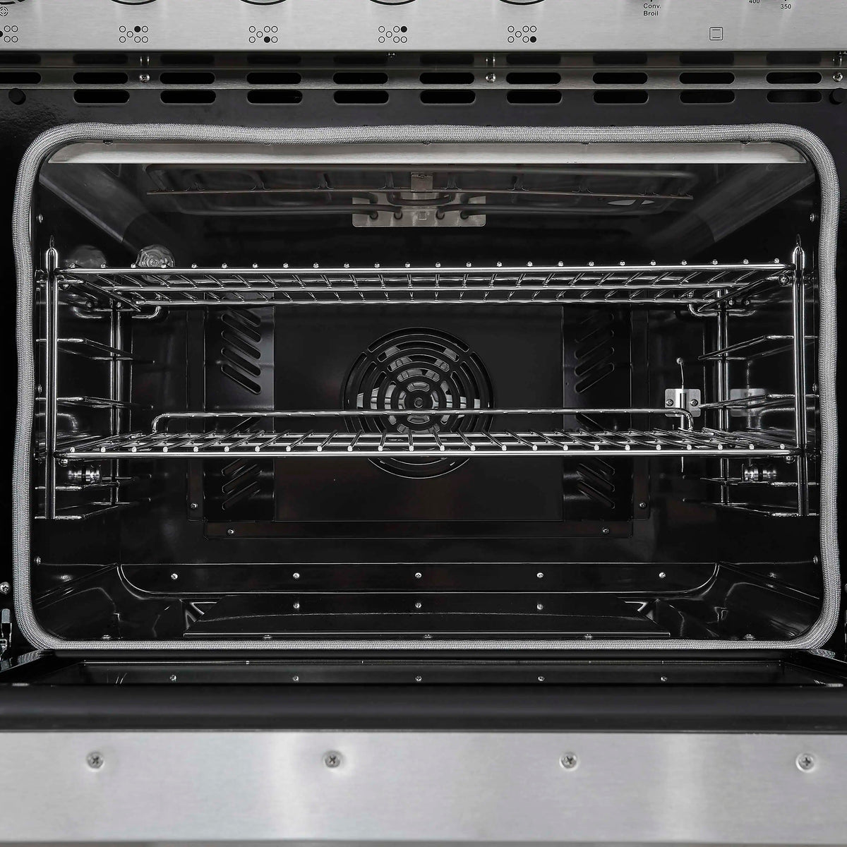 Forno 5-Piece Appliance Package - 48-Inch Electric Range, Wall Mount Range Hood, 36-Inch Refrigerator, Dishwasher, and 24-Inch Microwave Drawer in Stainless Steel