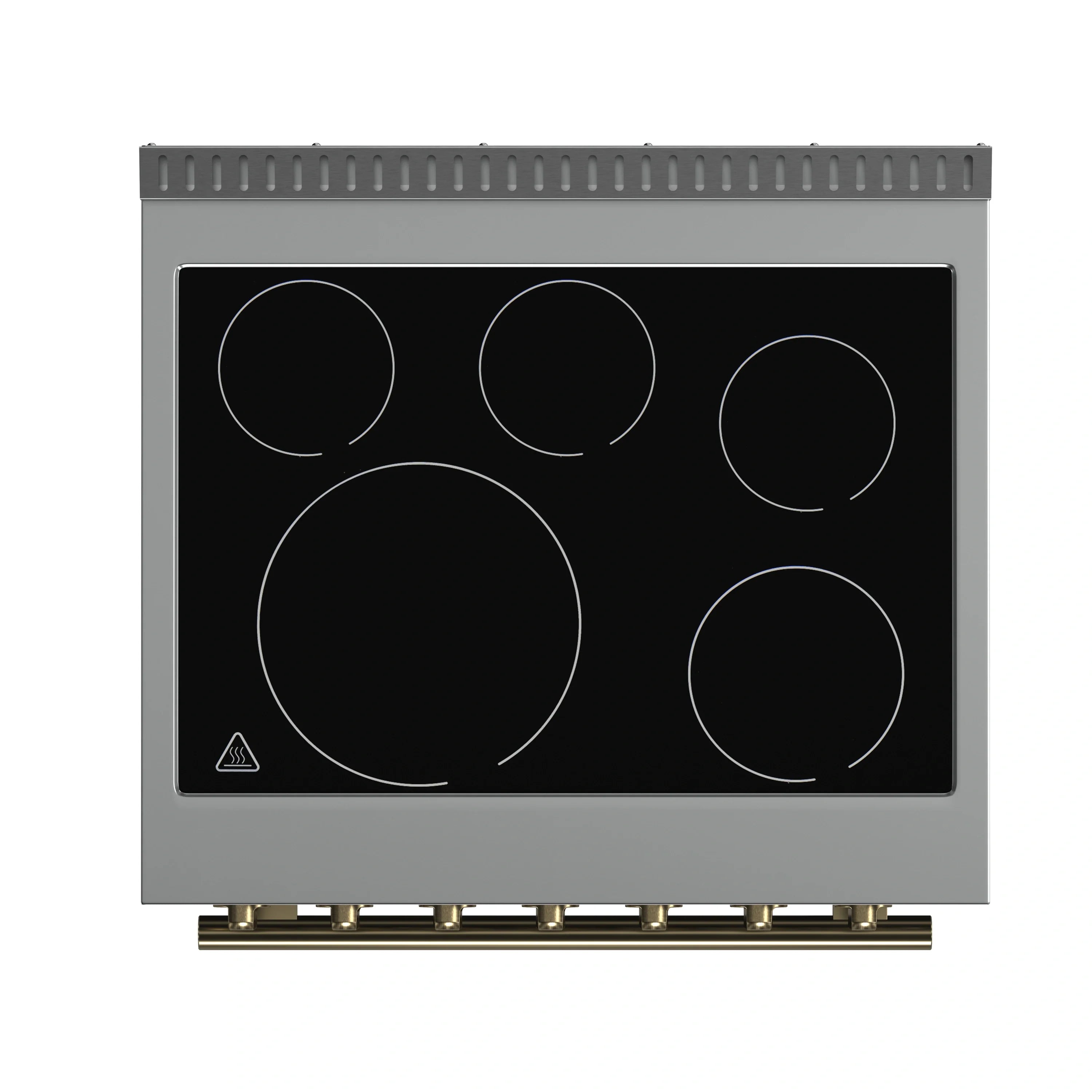 Forno Paolo 30-Inch Freestanding Electric Range in White with Antique Brass Handle (FFSEL6011-30WHT)
