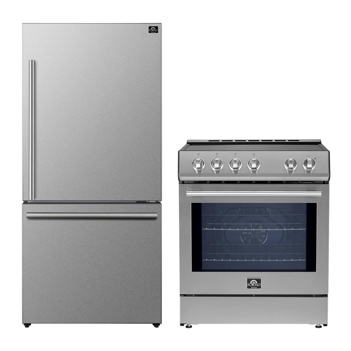 Forno 2-Piece Appliance Package - 30-Inch Induction Range and 31-Inch Refrigerator, Right Hinge in Stainless Steel (FBDL-014-01CAUS)