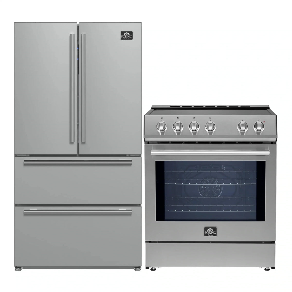 Forno 2-Piece Appliance Package - 30-Inch Induction Range and 36-Inch French Door Refrigerator in Stainless Steel (FBDL-014-03CAUS)