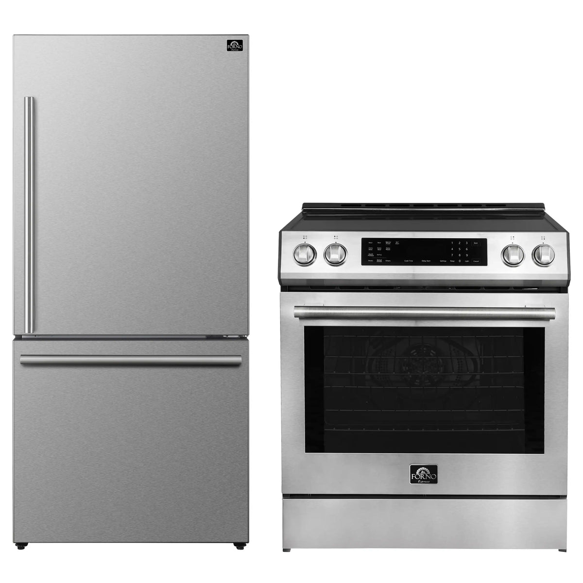 Forno 2-Piece Appliance Package - 30-Inch Induction Range and 31-Inch Refrigerator, Right Hinge in Stainless Steel (FBDL-015-01CAUS)