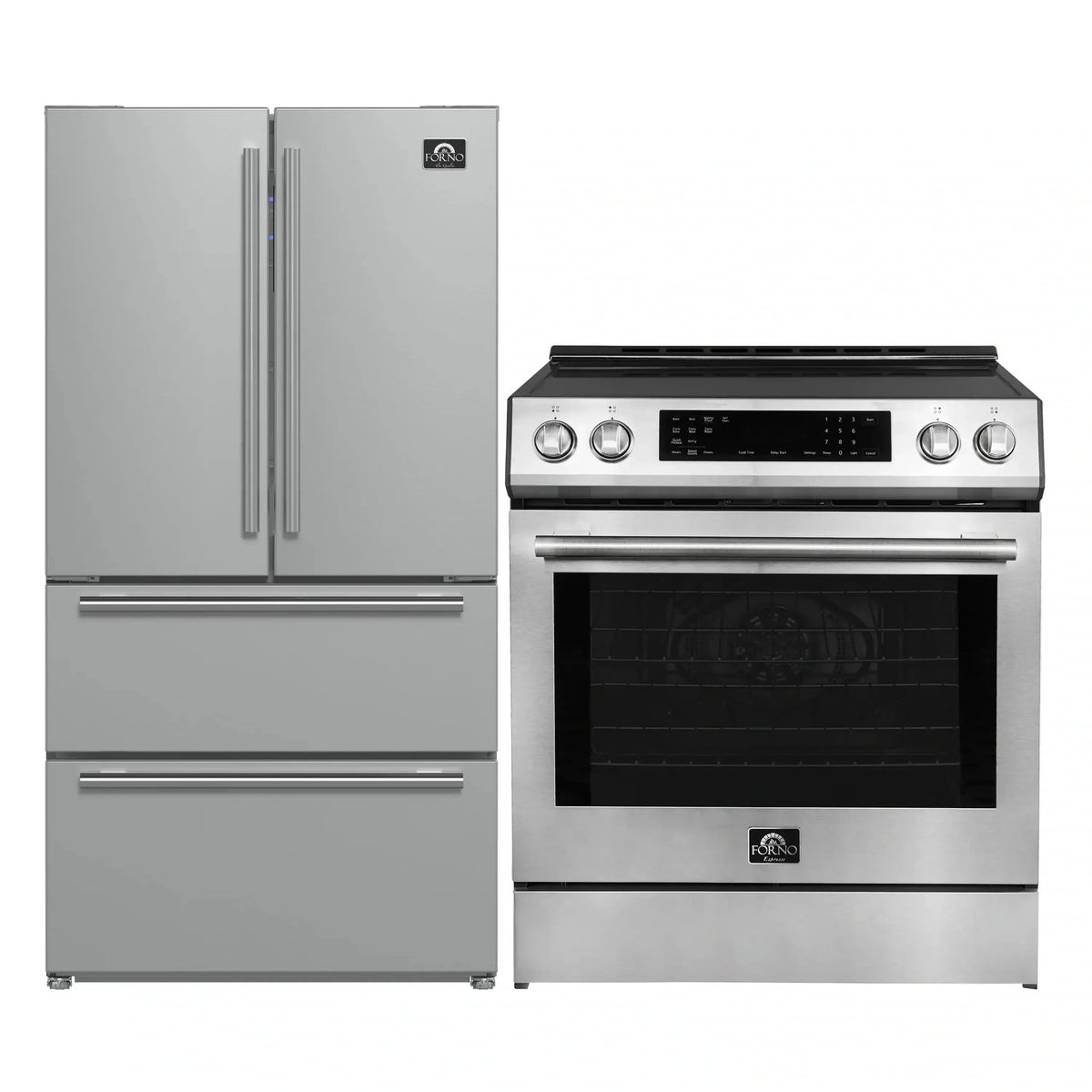 Forno 2-Piece Appliance Package - 30-Inch Induction Range and 36-Inch French Door Refrigerator in Stainless Steel (FBDL-015-03CAUS)