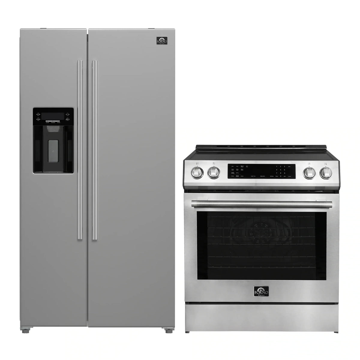 Forno 2-Piece Appliance Package - 30-Inch Induction Range and 36-Inch Side by Side Refrigerator with Water Dispenser in Stainless Steel (FBDL-015-04CAUS)
