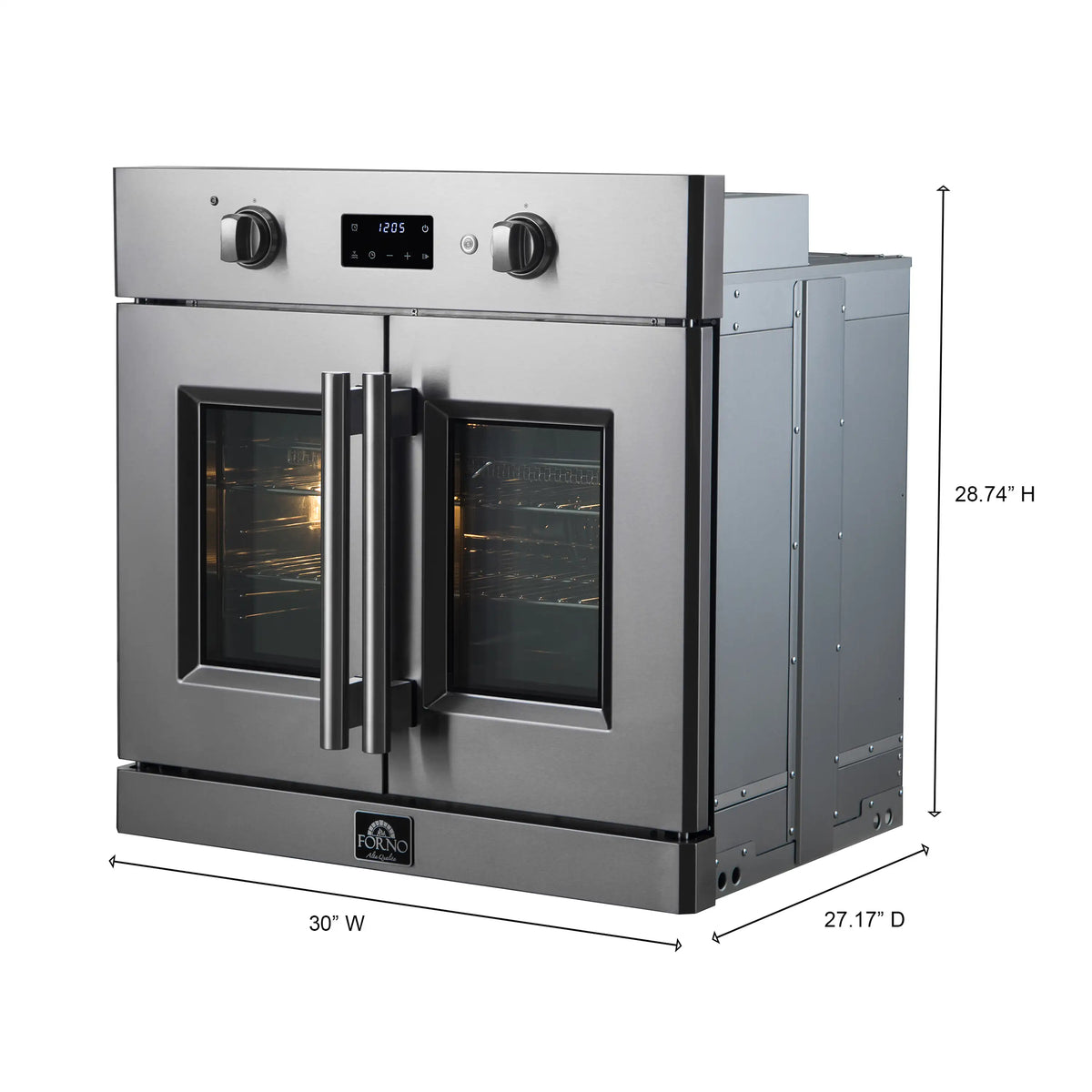 Forno 3-Piece Appliance Package - 48-Inch Spezia Gas Rangetop, French Door Wall Oven & Microwave Oven in Stainless Steel