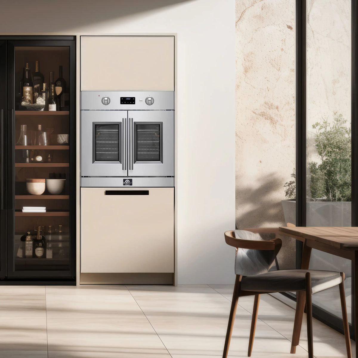 Forno 2-Piece Appliance Package - 30-Inch Asti French Door Electric Wall Oven & 30-Inch Microwave Oven in Stainless Steel
