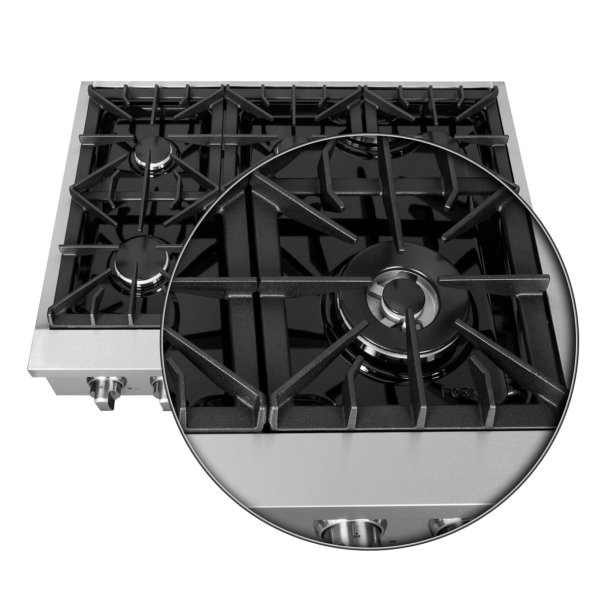 Forno 3-Piece Appliance Package - 36-Inch Lseo Gas Rangetop, Wall Oven & Microwave Oven in Stainless Steel