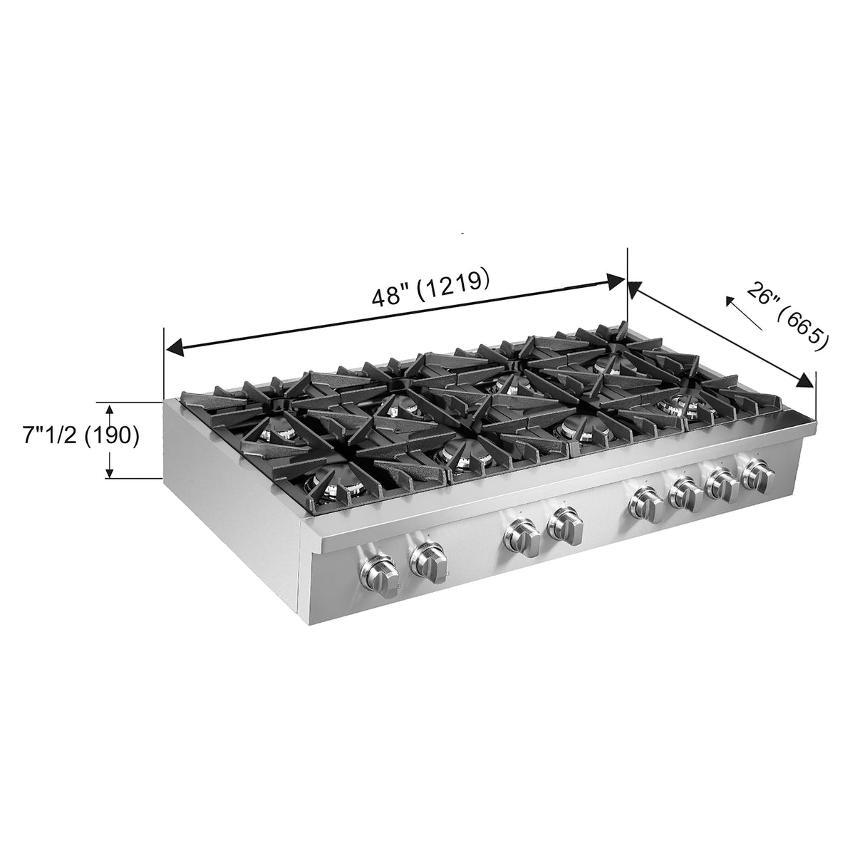 Forno 2-Piece Appliance Package - 48-Inch Lseo Gas Rangetop & Wall Oven in Stainless Steel