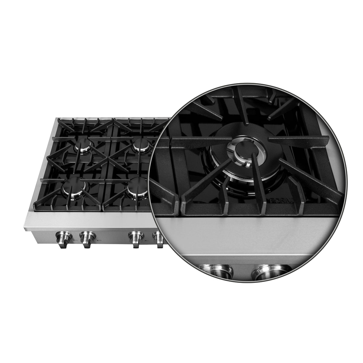 Forno 3-Piece Appliance Package - 48-Inch Lseo Gas Rangetop, Wall Oven & Microwave Oven in Stainless Steel