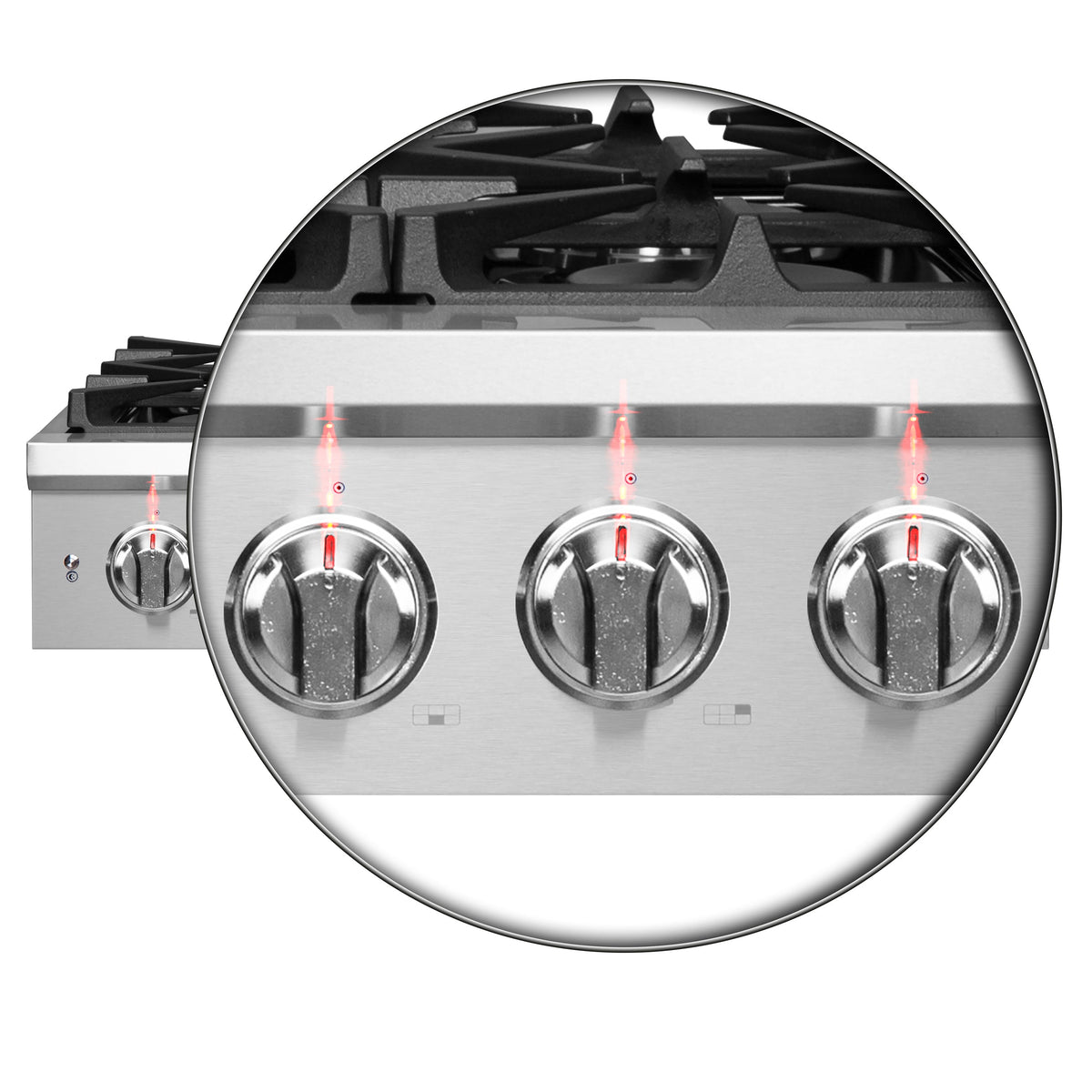 Forno Spezia 36-inch gas rangetop FCTGS5751-36 - illuminated knobs