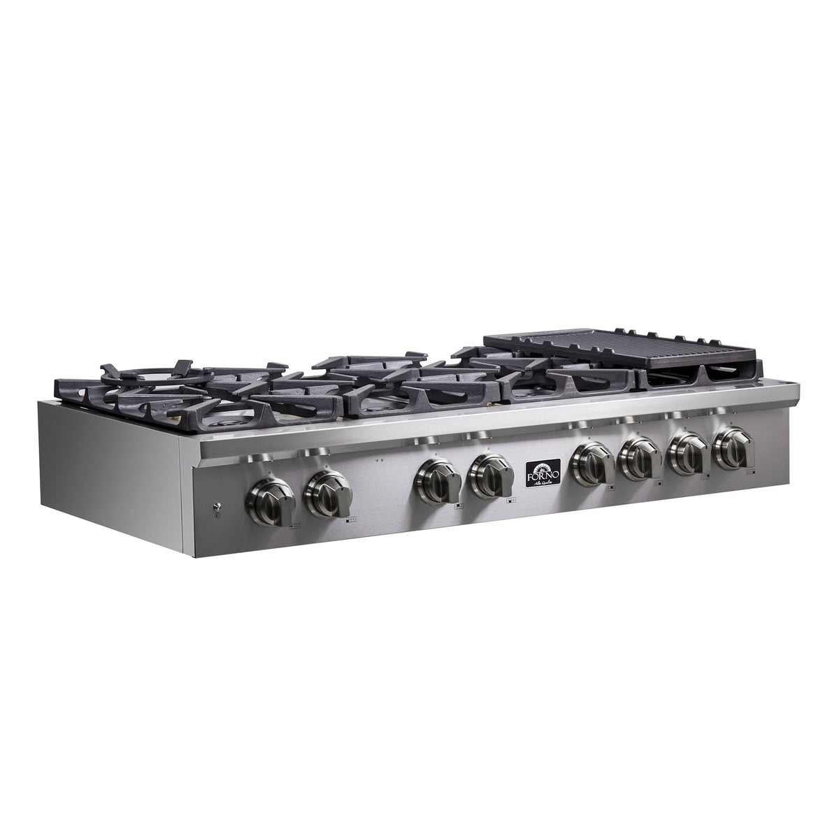 Forno 2-Piece Appliance Package - 48-Inch Spezia Gas Rangetop & French Door Double Wall Oven in Stainless Steel