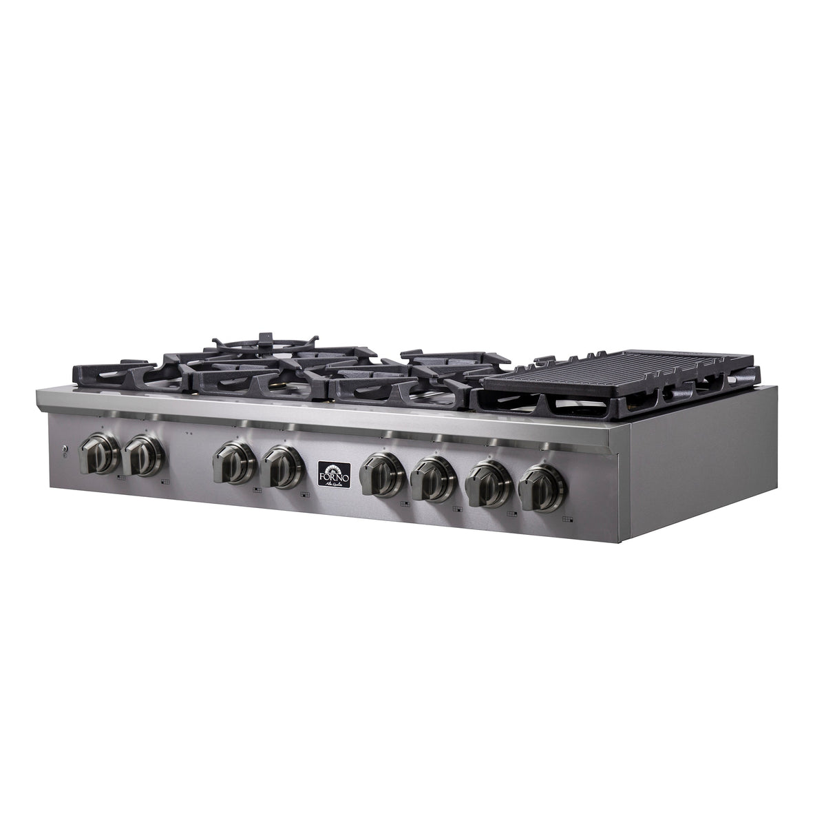 Forno 2-Piece Appliance Package - 48-Inch Spezia Gas Rangetop & French Door Double Wall Oven in Stainless Steel