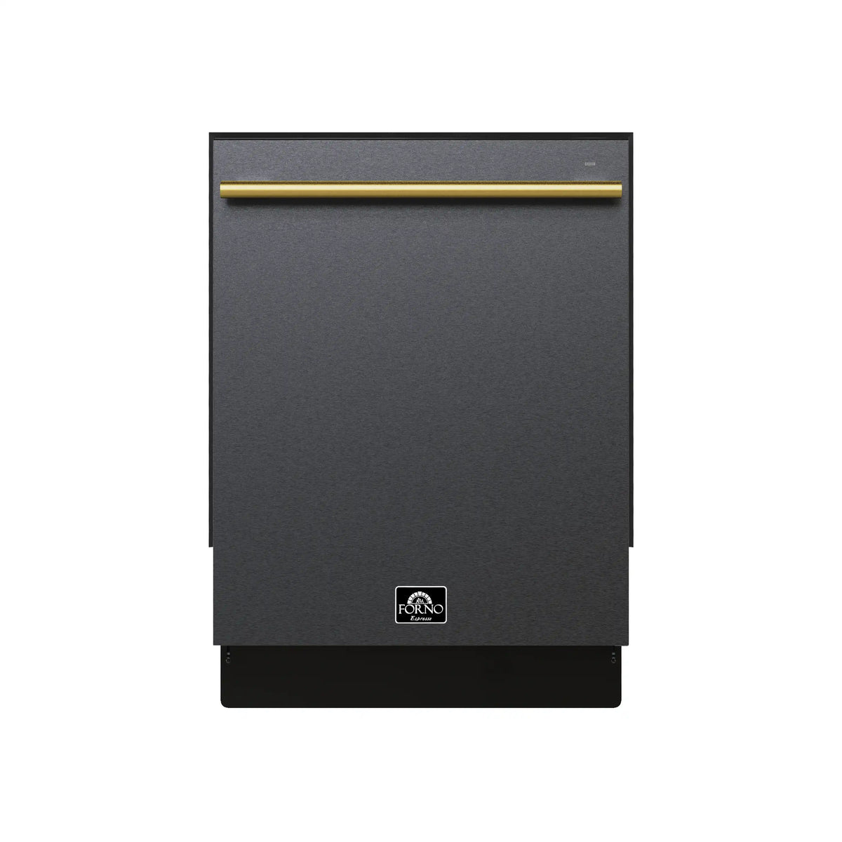 Forno Romano Espresso 24-Inch Built-In Dishwasher in Black with Antique Brass Handle (FDWBI8035-24BLK)