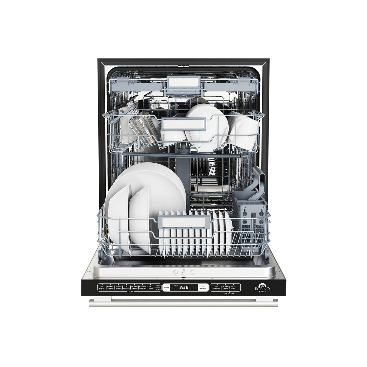 Forno 3-Piece Appliance Package - 36-Inch Galiano Dual Fuel Range, French Door Refrigerator, & Dishwasher in Stainless Steel (FBDL-009-02CAUS)